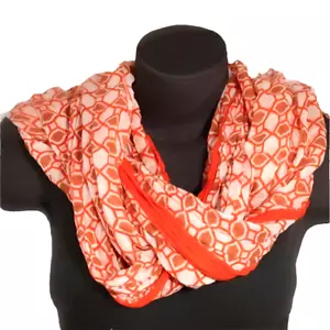 MCM Mujer Bufanda Patrón Panal Naranja Marrón Blanco Primavera Cabeza Envoltura Verano - Imagen 1 de 2