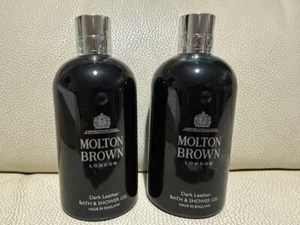 Molton Brown 2 x 300ml Dark Leather Bath & Shower Gel Body Wash NEW - Picture 1 of 1