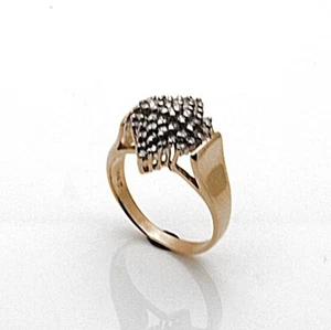 14 Karat Gelbgold Damen Diamant Cluster Ring - Bild 1 von 3
