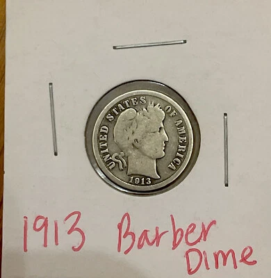 1913 Barber Dime Nice Coin Semi Key Date - Image 1 of 4
