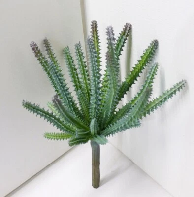 Juego de 2 plantas de plástico artificial gris cactus hogar suculentas hierba (#123) Foto 1 de 4