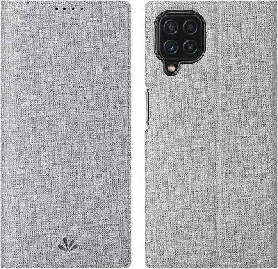 Foluu for Samsung Galaxy A22 4G 2021 Case, Flip Folio Wallet Cover Slim, Gray - Image 1 of 4