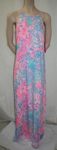 Lilly Pulitzer Margot Maxi Dress Blue Peri Viva La Lilly #002289 Sz Large NEW - Picture 1 of 11
