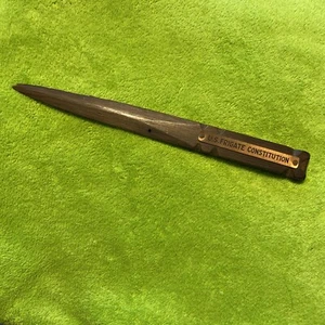 U.S. Frigate Constitution Wooden Letter Opener made from Old Ironside Engraved - Picture 1 of 11