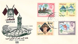 Qatar 1967 Rare First Day Cover FDC Boy Scouts Anniversary Jamboree Idaho USA - Picture 1 of 1