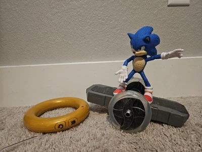 Sonic The Hedgehog Speed RC Skateboard Vehicle w/ Gold Ring Remote, Tested Works - Image 1 of 2