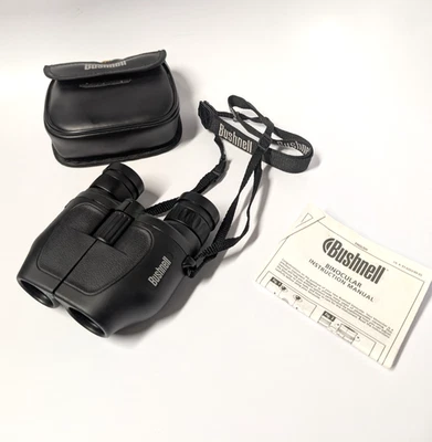 Used Bushnell Powerview 7-15x25 Compact Zoom Binoculars w/ Case & Strap AM 13-97 - Image 1 of 4
