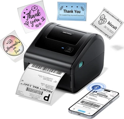 Phomemo D450BT 4x6 Wireless Shipping Label Printer Thermal Label Printer Lot - Image 1 of 4