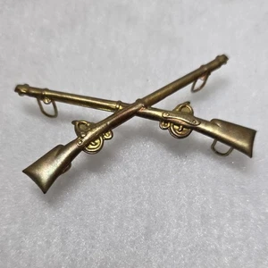 Indian War M1875 US Army Crossed Rifle Infantry Cap Insignia  - Bild 1 von 2