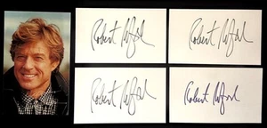 ROBERT REDFORD HAND SIGNED AUTOGRAPHED 17 SIGNED 3X5" CARDS w/ REDFORD PHOTO - Picture 1 of 1