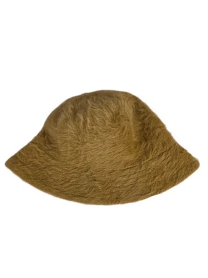 Винтажный Tissus на Elo французский ведро шляпа сделано во Франции желтовато-коричневый бежевый мех - Изображение 1 из 4