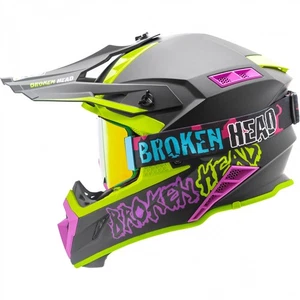 Broken Head Crosshelm Hunter Verde Claro-Rosa + MX Gafas Regulador Rosa Magnético - Imagen 1 de 22
