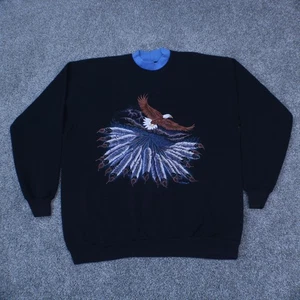 Sudadera Lee De Colección Para Hombre XL Águila Calva Bordada Cuello Redondo Hecha en EE. UU. Años 90 - Imagen 1 de 14