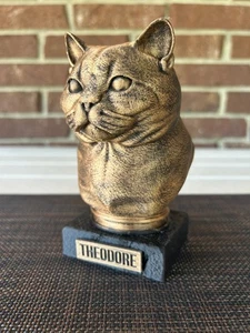 British Shorthair Bust 3d Printed Hand Painted Weighted Personalized Name - Picture 1 of 8