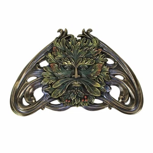 Art Nouveau Style Celtic Greenman Wall Hanging 9.5 Inches Long - Picture 1 of 9