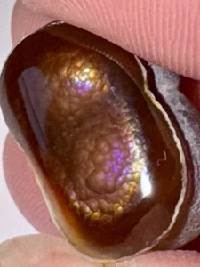 25ct Old Stock Fire Agate Gemstone Rough Windowed High Grade Lapidary Specimen - Picture 1 of 8