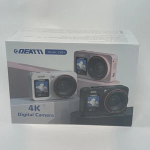 Deatti 4k Digital Camera W/ Dual Screen 18x Zoom Rachargable Camera - Black - Picture 1 of 3