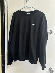 Vintage Champion Rundhals Pullover Sweatshirt Schwarz Herren L KOSTENLOSER VERSAND - Bild 1 von 19