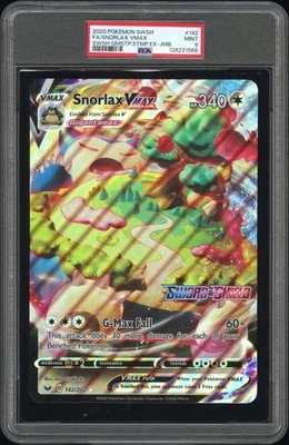 2020 Pokemon Sword & Shield Jumbo Promo #142 Snorlax Vmax PSA 9 - Image 1 of 2