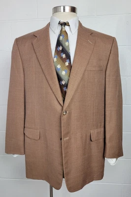 Abrigo Chaqueta Deportivo Hickey Freeman Madison Marrón Lana Ramie Seda Talla 46 R Foto 1 de 4