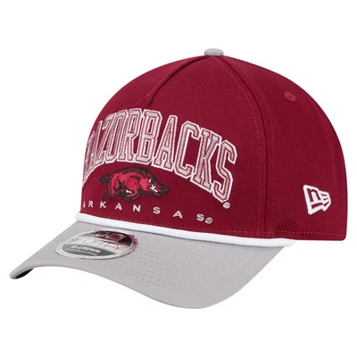 Men's New Era Cardinal/Gray Arkansas Razorbacks Arch Two-Tone Rope 9FORTY - Image 1 of 4