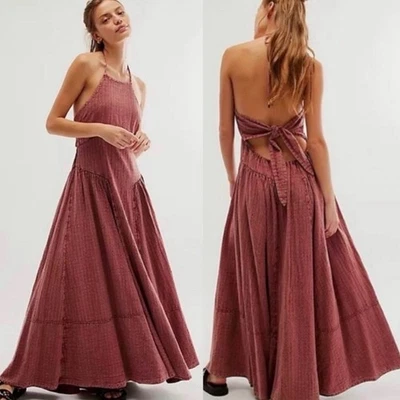Free People Bohemian Western Mind Over Matter Midi Maxi Dress Burnt Henna Medium - Image 1 of 4