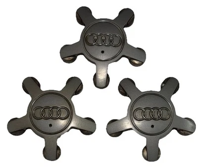 Audi Wheel Center Cap (3) GRAY A3 A4 A5 A6 A7 TT S5 Genuine OEM 4F0601165N - Image 1 of 4