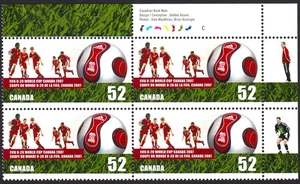 SOCCER FIFA U-20 = Canada 2007 #2220 MNH UR BLOCK of 4 CV$5.00 - Bild 1 von 1
