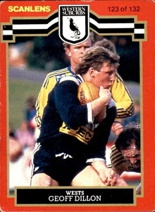 1986 Scanlens rugby league NRL card WESTERN SUBURBS MAGPIES #123 GEOFF DILLON - Picture 1 of 2