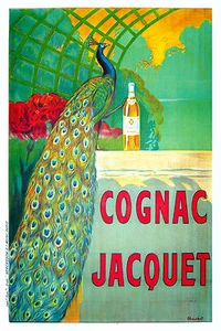 Print Poster Vintage cognac peacock green Canvas Framed old - Picture 1 of 8