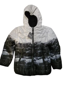 Eddie Bauer Kids Deer Harbor Reversible Hooded Jacket XS (5/6) Gray Black - Picture 1 of 14