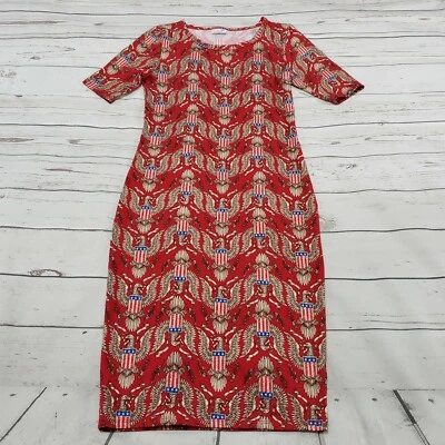 Vestido LulaRoe Talla XXS Patriótico Águila Americana Usado Medidas En Descripción Foto 1 de 4