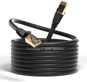 2022 Premium Cat 8 Ethernet RJ45 cavo super velocità cavo di rete 40 Gbps, 20 M/66 piedi - Foto 1 di 14