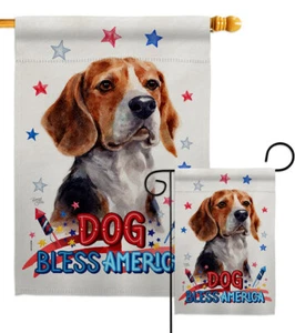 Patriotic Beagle Hound Garden Flag Animals Dog Decorative Gift Yard House Banner - Picture 1 of 19