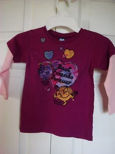 NWT JUNK FOOD LITTLE MISS SUNSHINE/GIGGLES BFF PINK L/S T-SHIRT-MSRP$26-12-18 MO - Picture 1 of 2