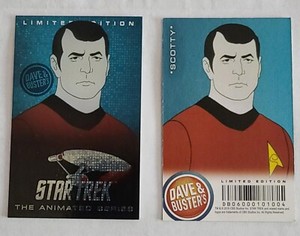 Dave and Buster's Star Trek The Animated Series Limited Edition Scotty Card