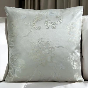 Cushion Covers Pistachio Green Embossed Flower 18x18" / 45x45cm - Luxury Living - Picture 1 of 7