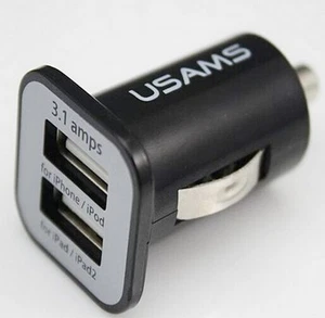 Double chargeur voiture USB prise allume cigare iPhone iPad Samsung Universel - Imagen 1 de 1