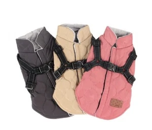 Winter Pet Dog Coat Warm Jacket with Harness warm Breathable Puppy Outfits - Picture 1 of 6