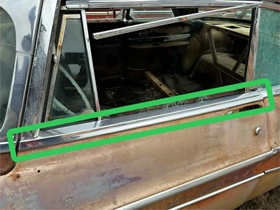 1956 DeSoto Firedome Driver Left Door Trim / Chrome - Upper Under Window - Image 1 of 4