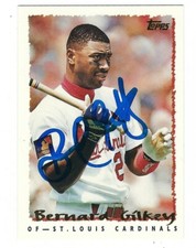 Autographed BERNARD GILKEY St. Louis Cardinals 1995 Topps Card #547 w/COA