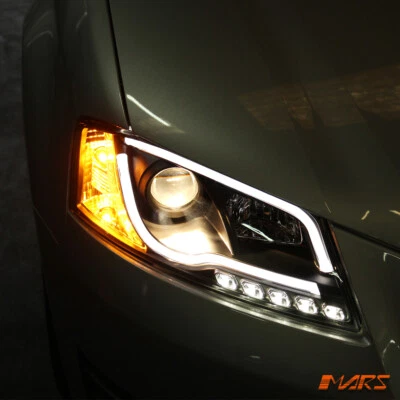 Black DRL 3D LED Stripe Projector Head Lights for AUDI A3 8P 08-12 Update Hatch - image 1 of 4