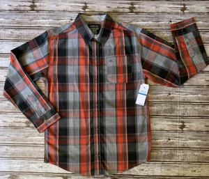 CALVIN KLEIN JEANS Boys Button Down Shirt XL Black Red Checkered 18/20 - Picture 1 of 12