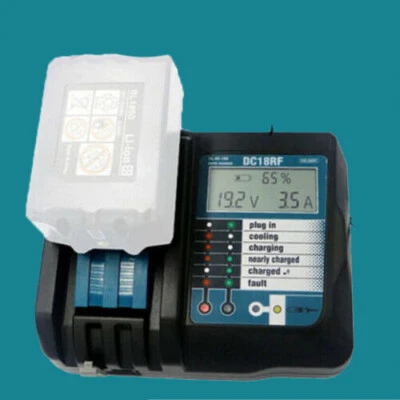 MARKENLOS für Makita Ladegerät DC18RF C Akku Schnellladegerät 18V Li-Ion 14,4-18V
