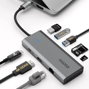iDsonix 5 en 1 USB C USB 3.0 Hub Adaptador Multipuerto Estación de Acoplamiento 4K HDMI EE. UU. - Imagen 1 de 23