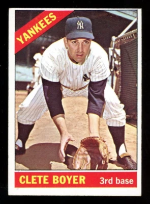 Tarjeta de béisbol 1966 Topps OPC O PEE CHEE #9 Clete Boyer EX-NM de los Yankees de Nueva York Foto 1 de 2