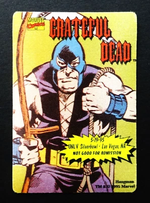 Grateful Dead Backstage Pass Las Vegas NV UNLV 5/19/95 5/19/1995 Hangman Marvel - Image 1 of 4