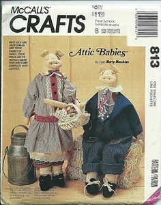 M 6370 sewing pattern 23" High PIG HOG Toy DOLLS & CLOTHES + Porky Piglets UNCUT - Picture 1 of 1