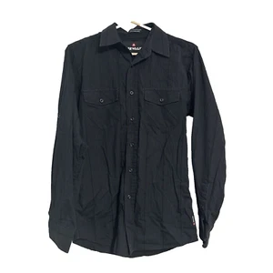 AIRWALK Mens Gray Black Striped Button Up Front Casual Dress Shirt Size Small - Picture 1 of 4