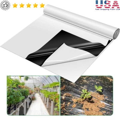 Filme panda preto branco 10x100 pés filme poli resistente bloqueador de luz de jardim novo - Imagem 1 de 4